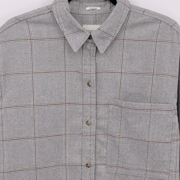 (#153)ABERCROMBIE & FITCH Oversized Plaid Flannel Shirt - Picture 3 of 4